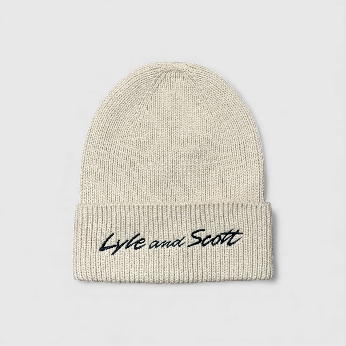 HE1931V-W827 Lyle & Scott Embroidery Baseball Beanie Viaduct / Ecru