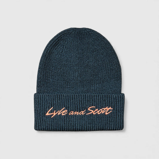 HE1931V-Z271 Lyle & Scott Embroidery Baseball Beanie Dark Navy