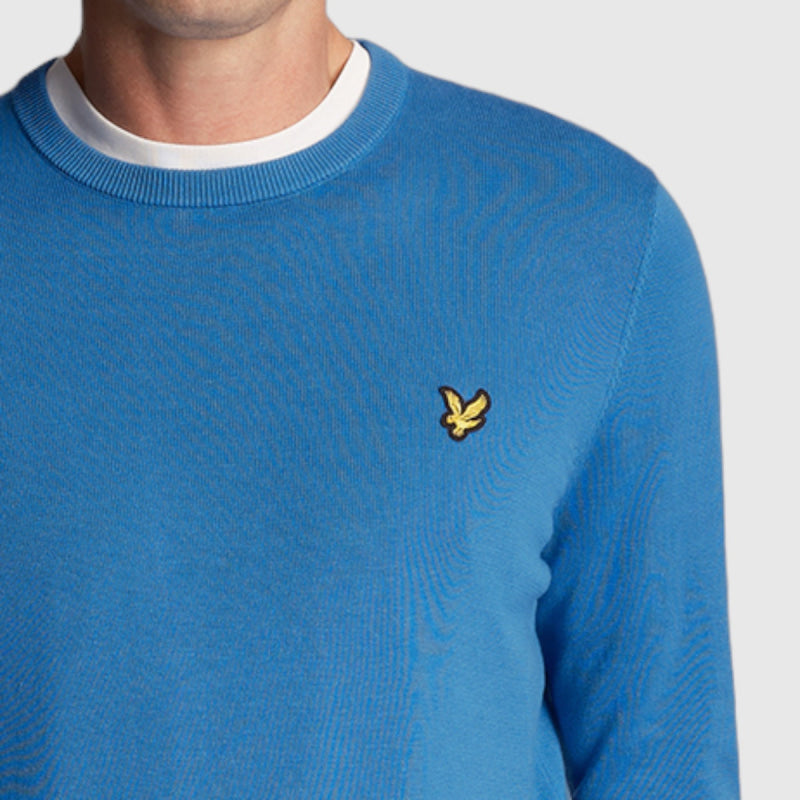 kn821v-w584 cotton crew neck jumper lyle & scott trui spring blue crop1