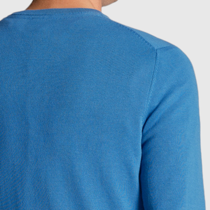 kn821v-w584 cotton crew neck jumper lyle & scott trui spring blue crop2