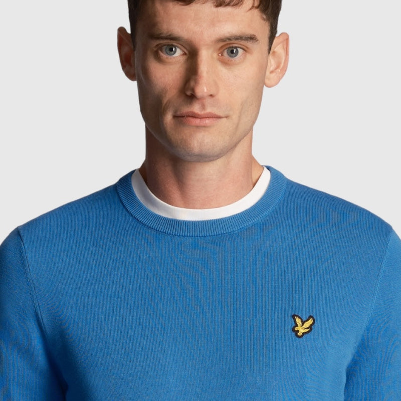 kn821v-w584 cotton crew neck jumper lyle & scott trui spring blue crop4