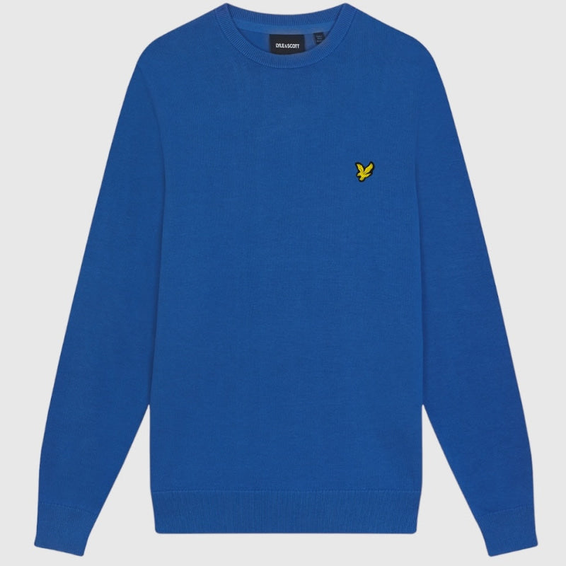 kn821v-w584 cotton crew neck jumper lyle & scott trui spring blue crop6