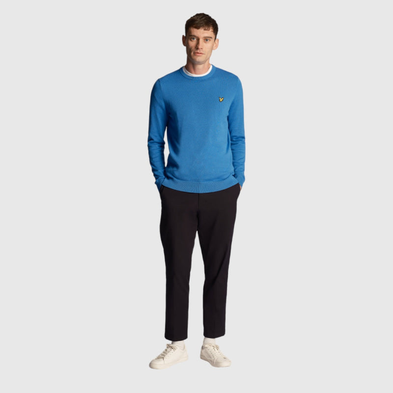 kn821v-w584 cotton crew neck jumper lyle & scott trui spring blue crop5