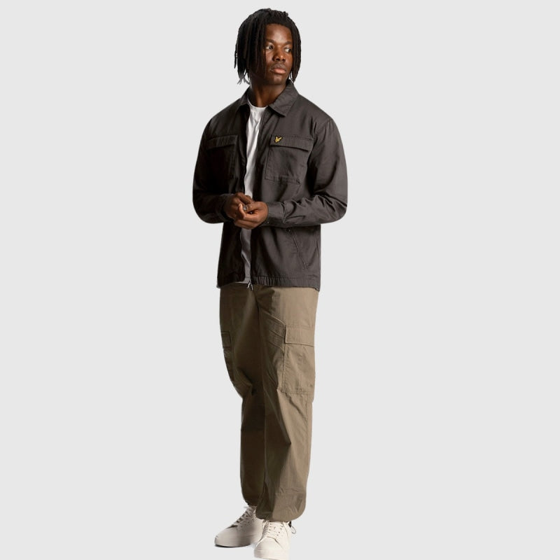 lw1910v w635 twill overshirt lyle & scott jack gunmetal crop1