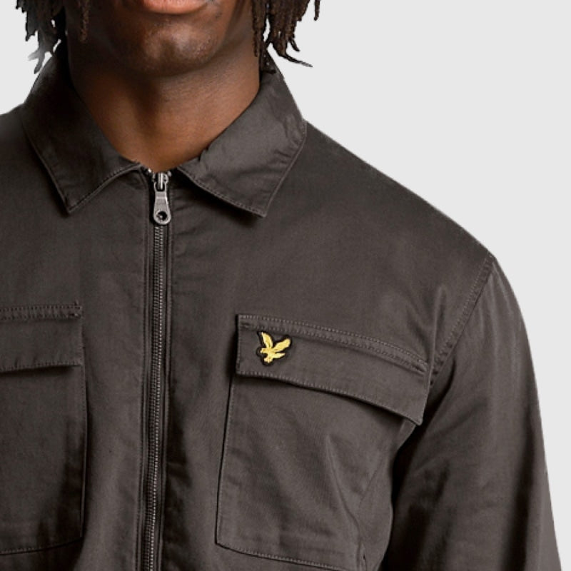 lw1910v w635 twill overshirt lyle & scott jack gunmetal crop3