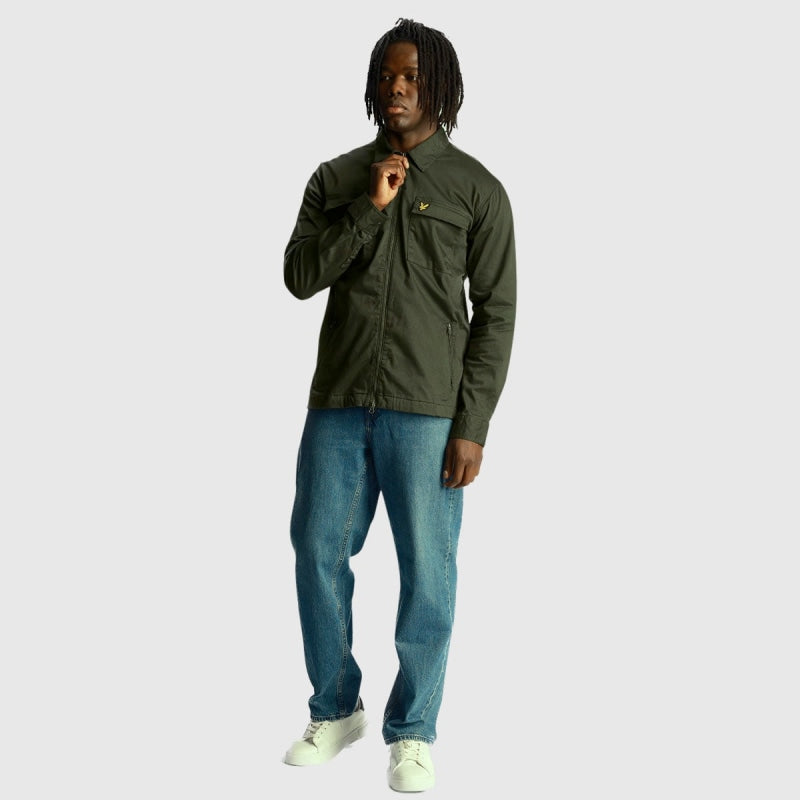lw1910v w995 twill overshirt lyle & scott jack mountain moss crop1