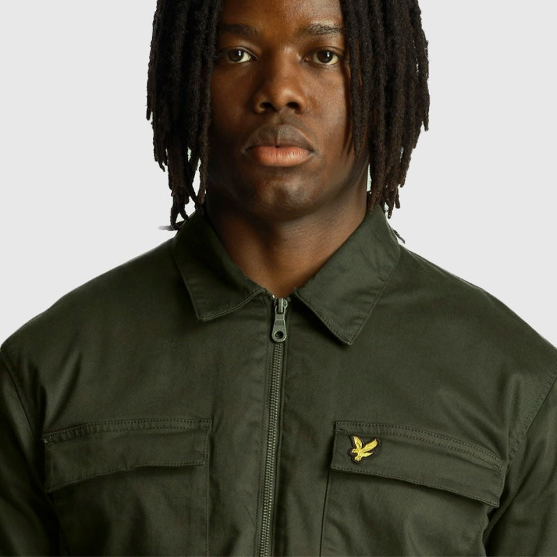 lw1910v w995 twill overshirt lyle & scott jack mountain moss crop2