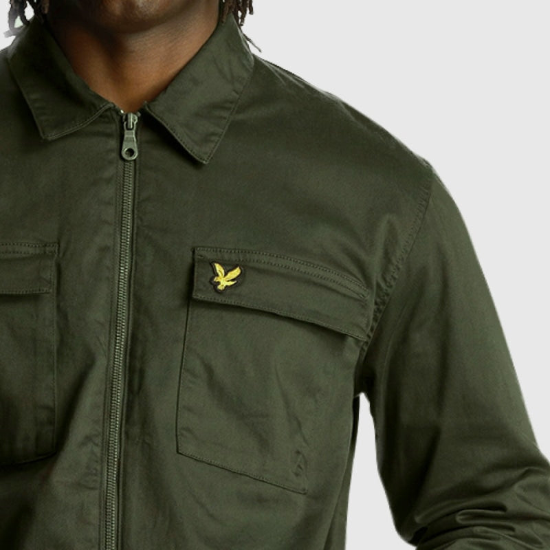 lw1910v w995 twill overshirt lyle & scott jack mountain moss crop3