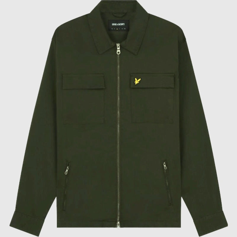 lw1910v w995 twill overshirt lyle & scott jack mountain moss crop1