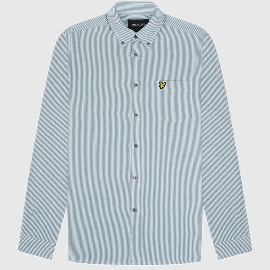 lw2002v-x166 oxford shirt lyle & scott overhemd green / white crop3