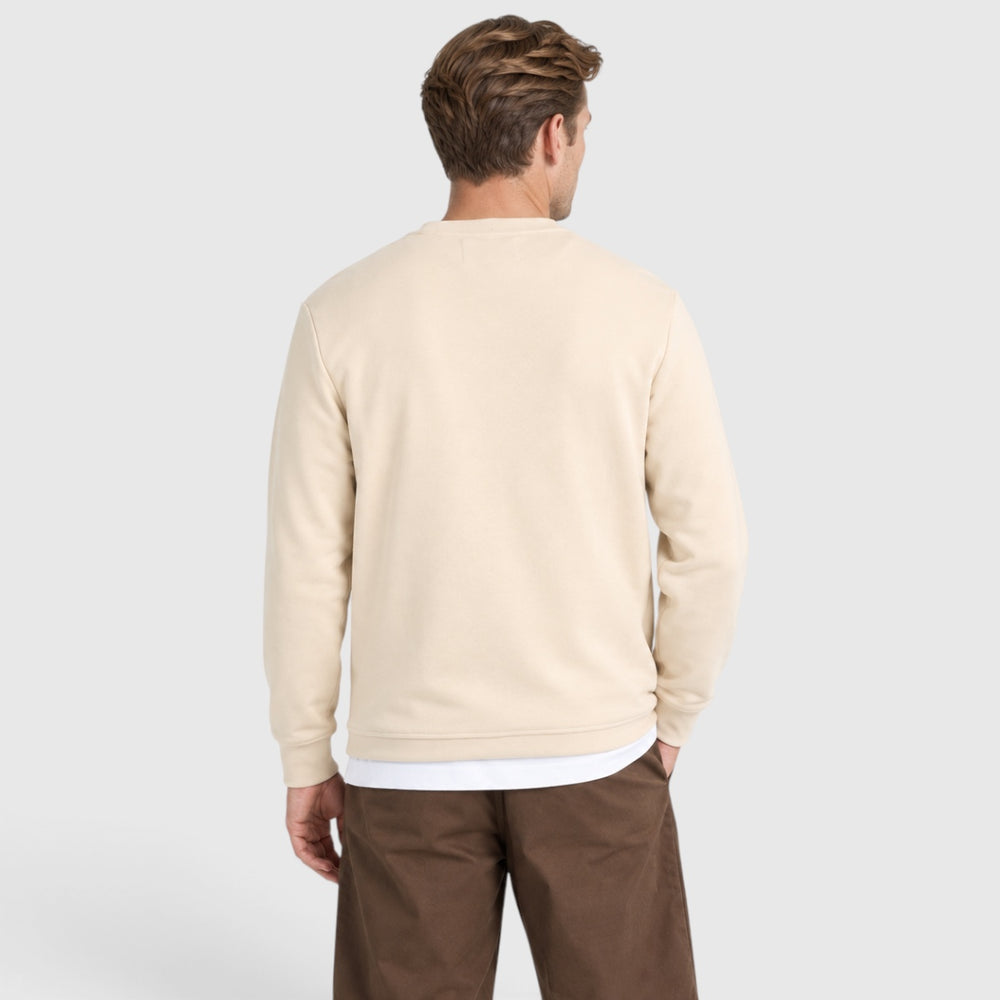 ML2255TONT-X685 Lyle & Scott Sweater Superfine Crew Neck Mask Grey / Ecru