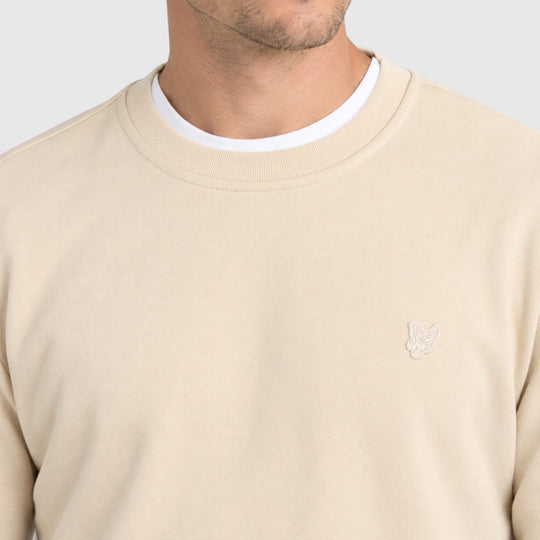ML2255TONT-X685 Lyle & Scott Sweater Superfine Crew Neck Mask Grey / Ecru