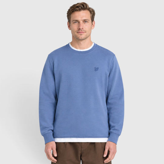 ML2255TONT-Y253 Lyle & Scott Sweater Superfine Crew Neck Smoke Blue / Rookblauw