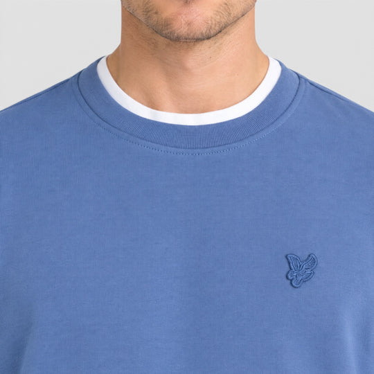 ML2255TONT-Y253 Lyle & Scott Sweater Superfine Crew Neck Smoke Blue / Rookblauw