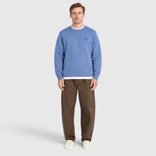 ML2255TONT-Y253 Lyle & Scott Sweater Superfine Crew Neck Smoke Blue / Rookblauw