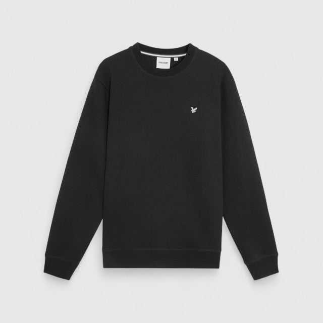 ML2353V-W835 Lyle & Scott Diagonal Weave Crew Neck Sweatshirt Lacquer / Zwart