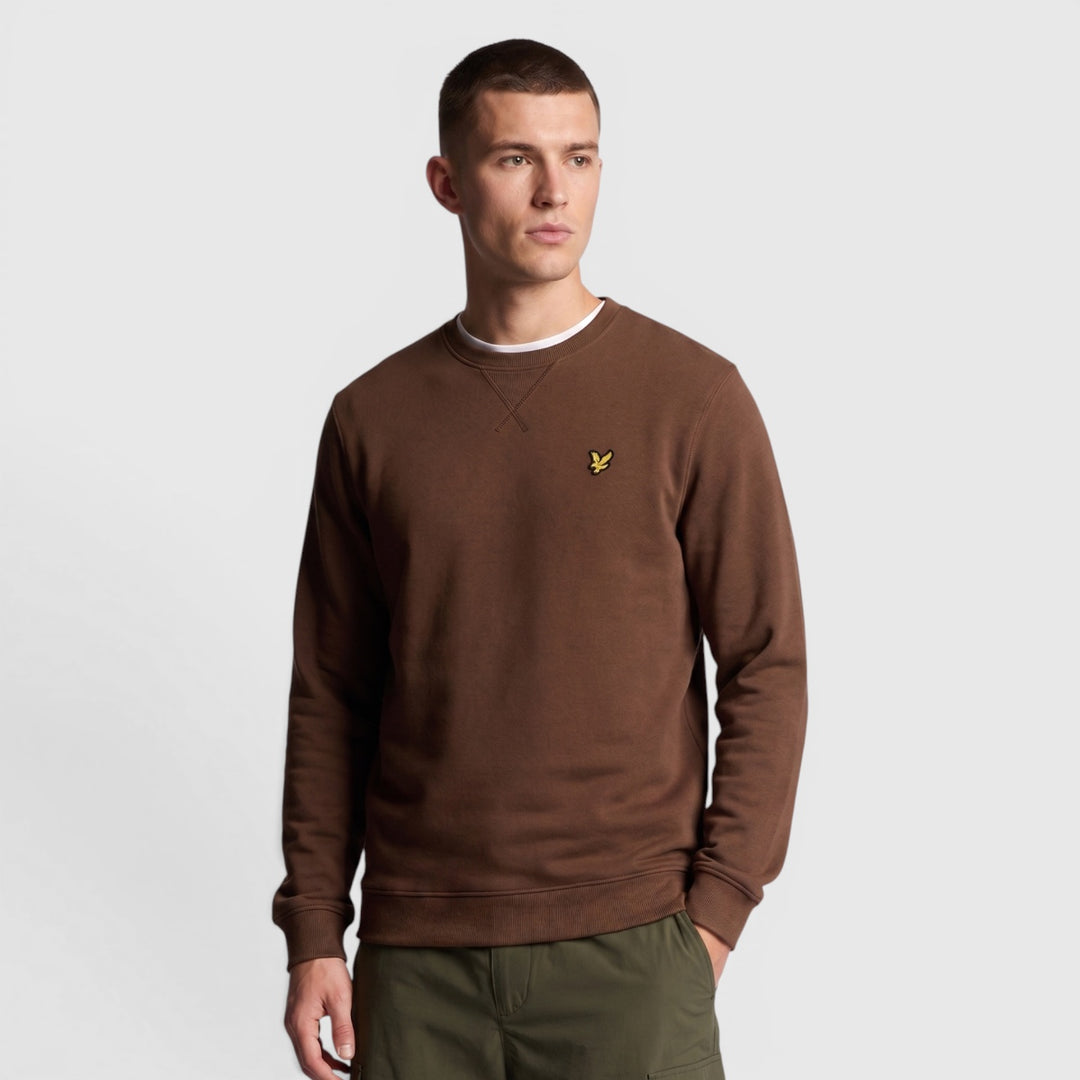 ML424VOG-Y045 Lyle & Scott Crew Neck Sweatshirt Bottle Brown / Bruin