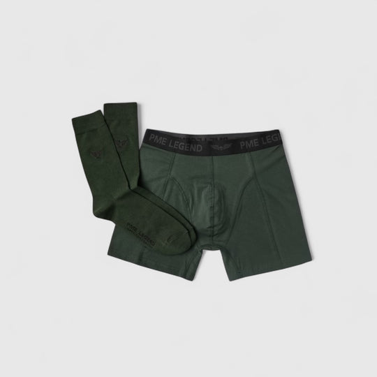 PBX2510604-6027 PME Legend Cadeauset Boxershorts & Sokken Darkest Spruce / Groen
