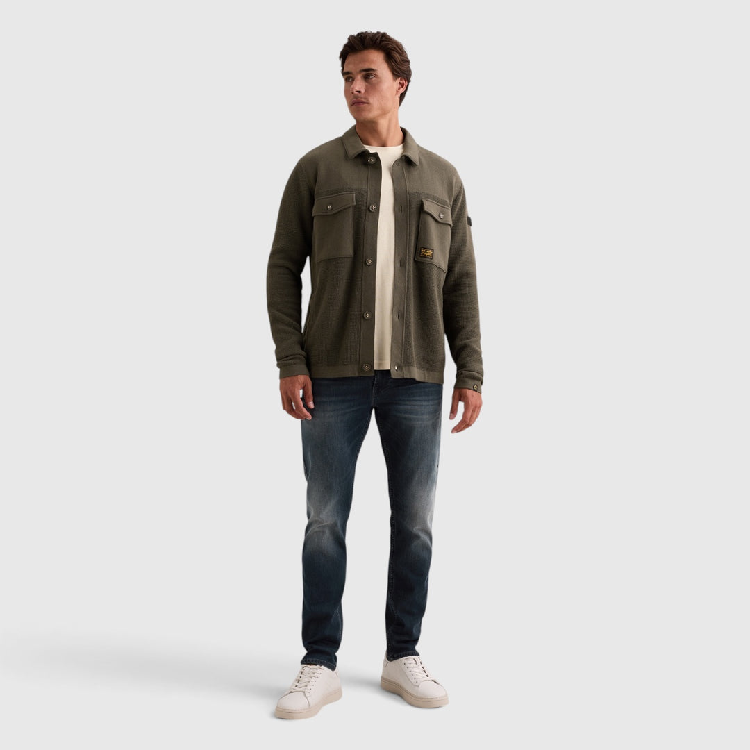 PME Legend Vest Gemixte Structuren met Knoopsluiting