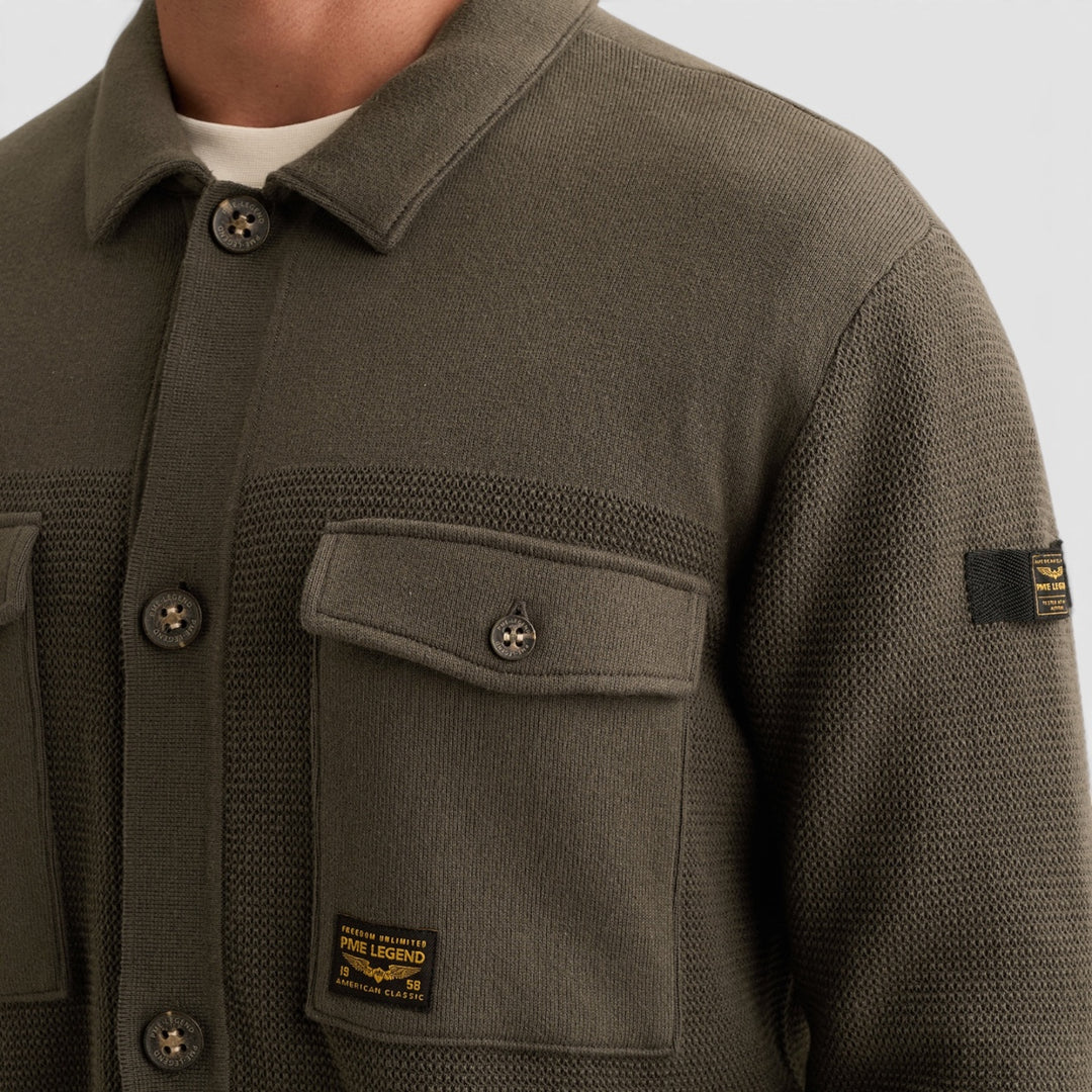 PME Legend Vest Gemixte Structuren met Knoopsluiting