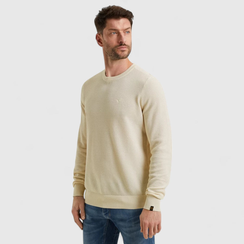 PKW0000334-910 PME Legend Knitwear Cotton Modal Bone White Melee