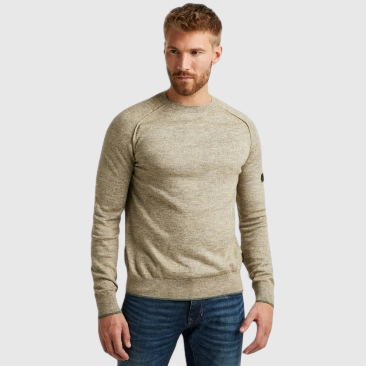 pkw2311333 7715 round neck spring knit pme legend trui sand melange