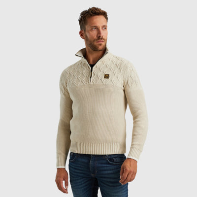 PME Legend Half Zip Kragen aus Baumwollmischgarn