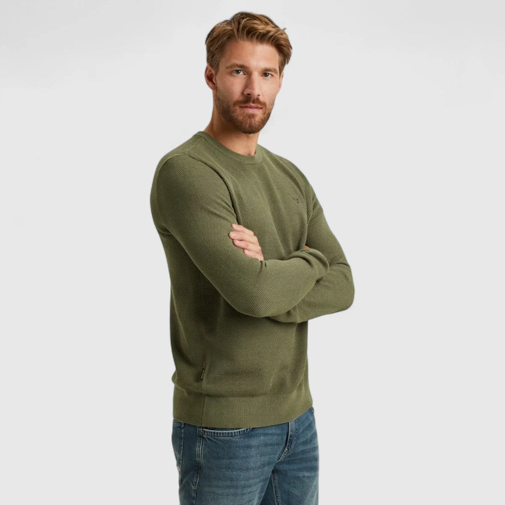 PKW2508324-6379 PME Legend Knitwear Cotton Modal Oil Green / Groen