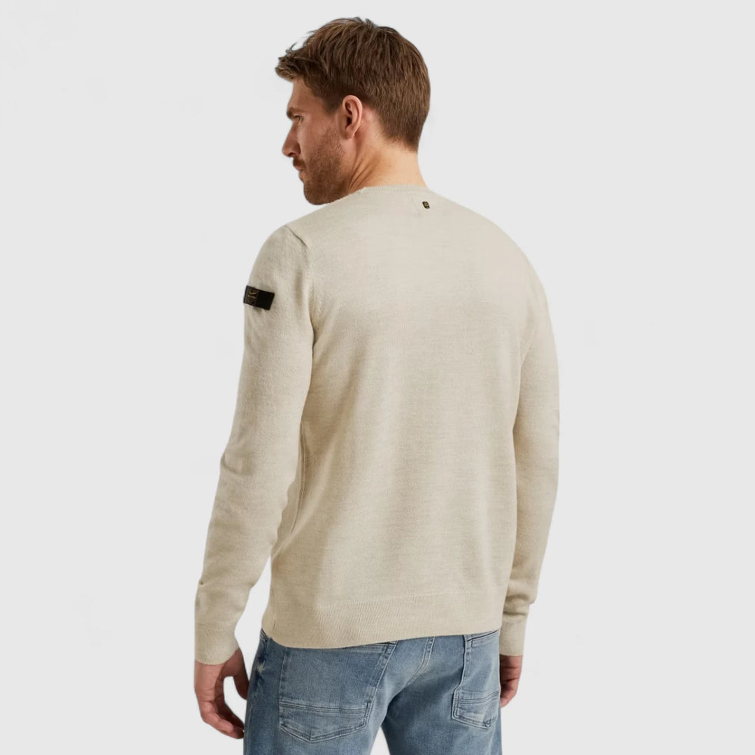 PKW2508335-7013 PME Legend Knitwear Round Neck Soft Blend Bone White