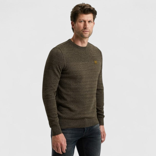PKW2510300-6389 PME Legend Round Neck Cotton Mouline Dusky Green
