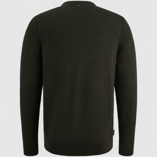 PKW2510300-999 PME Legend Round Neck Cotton Mouline Black / Zwart