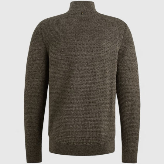 PKW2510301-6389 PME Legend Half zip collar cotton mouline (Organic) Dusky Green / Grijs Groen