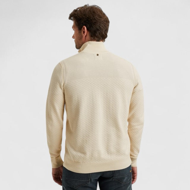 PKW2510301-7013 PME Legend Half zip collar cotton mouline (Organic) Bone White