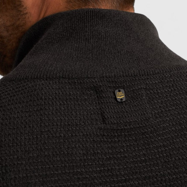 PKW2510301-999 PME Legend Half zip collar cotton mouline (Organic) Black / Zwart