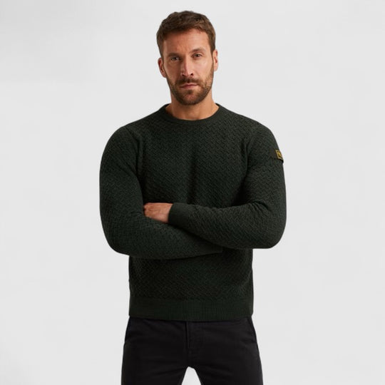PKW2510304-6027 PME Legend Knitwear Mouline Structure Darkest Spruce / Groen