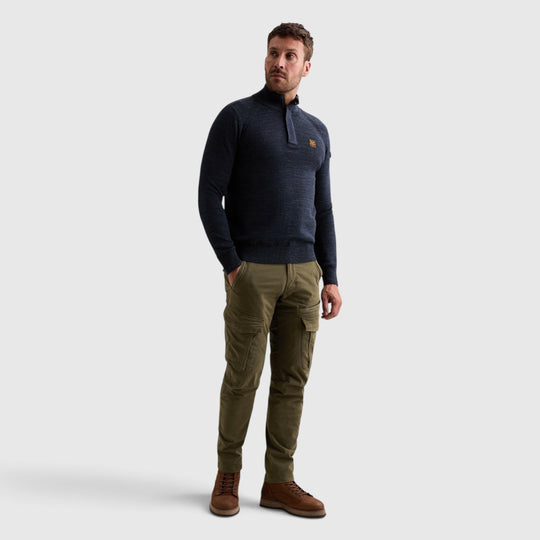 PKW2609302-5281 PME Legend Trui Half Zip met Raglanmouwen Salute / Blauw