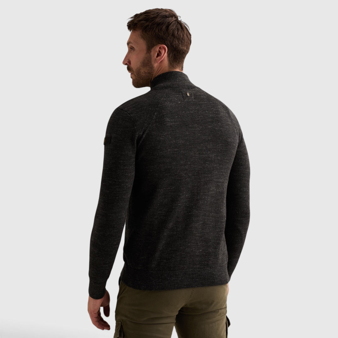 PKW2609302-999 PME Legend Trui Half Zip met Raglanmouwen Black / Zwart