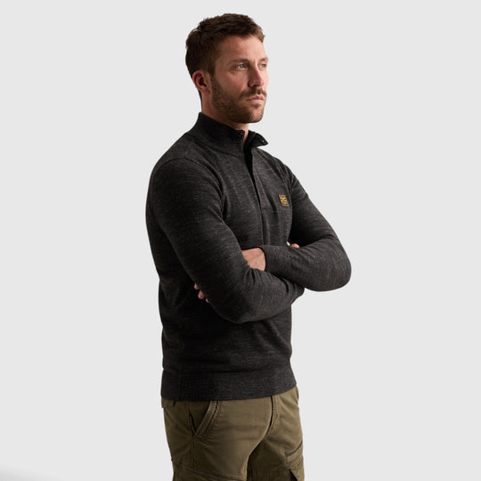 PKW2609302-999 PME Legend Trui Half Zip met Raglanmouwen Black / Zwart