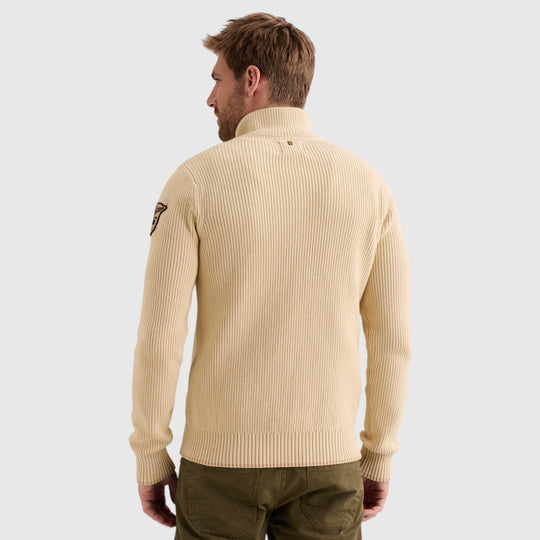 PME Legend Trui Half Zip met Gemixte Structuren