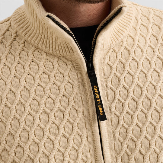 PME Legend Trui Half Zip met Gemixte Structuren