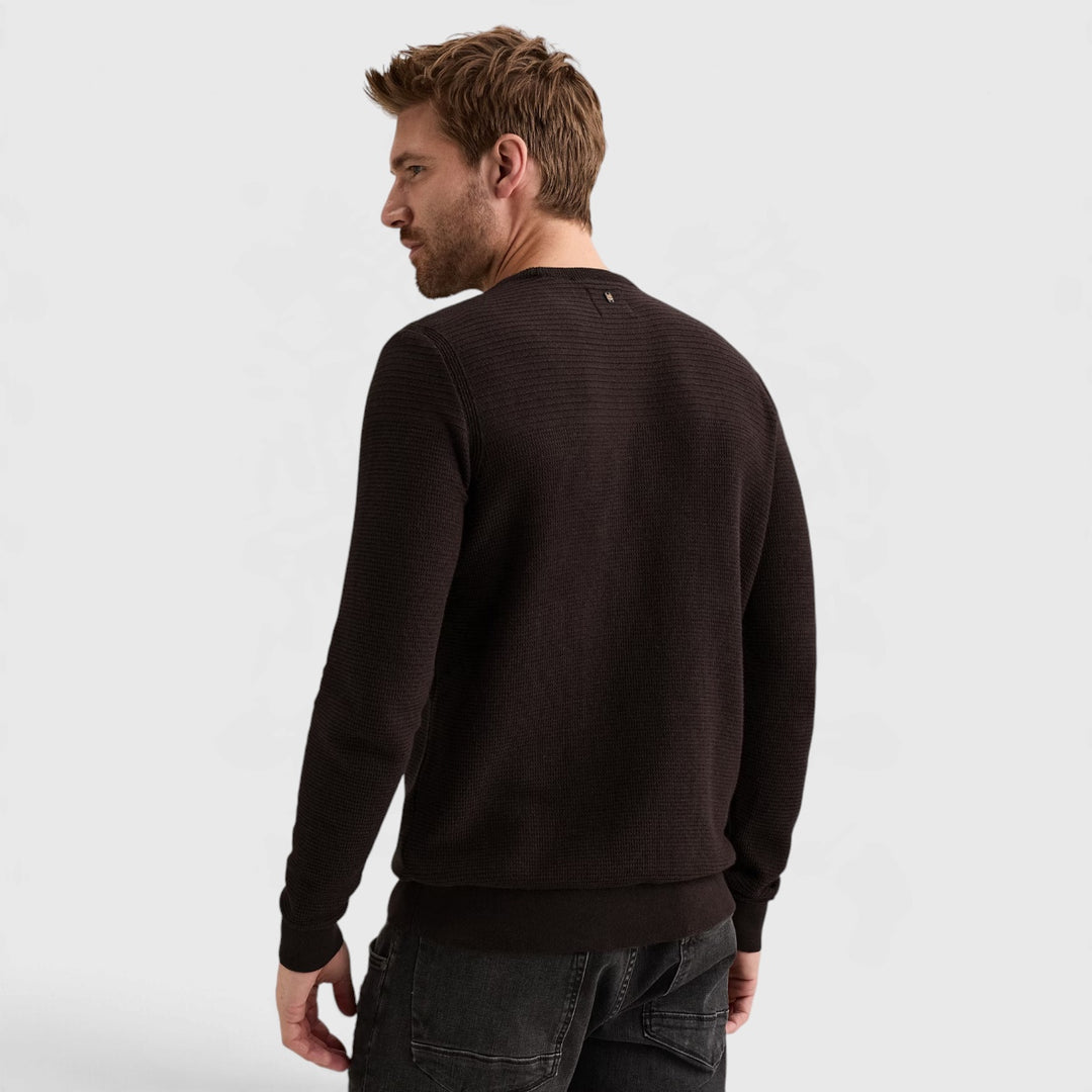 PKW2610300-4357 PME Legend Trui Cotton Mouliné Dark Aubergine / Donkerpaars