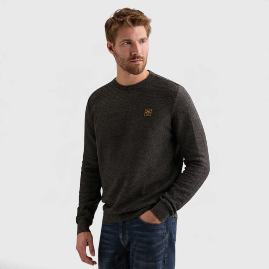 PKW2610300-9067 PME Legend Trui Cotton Mouliné Jet Black / Zwart