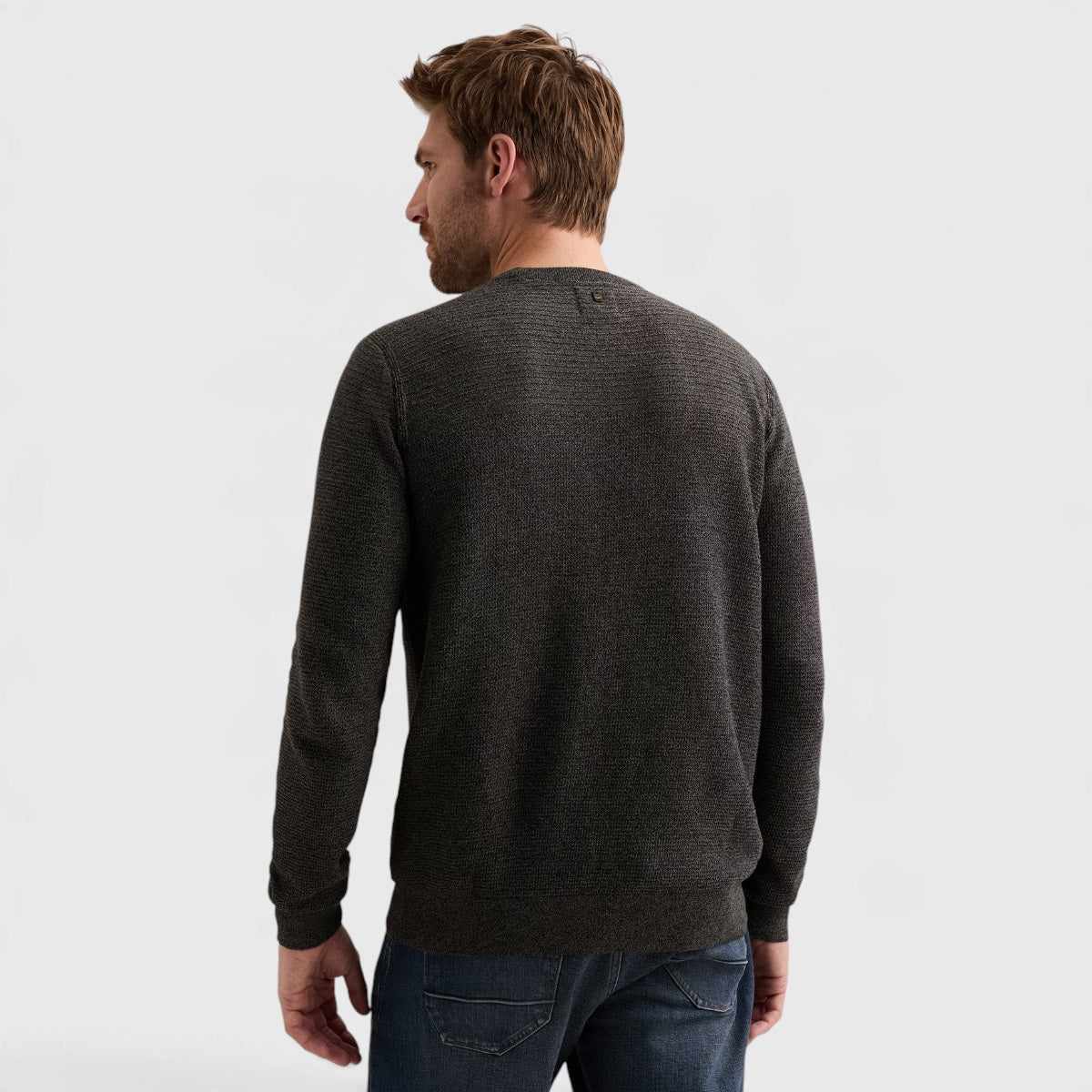 PKW2610300-9067 PME Legend Trui Cotton Mouliné Jet Black / Zwart