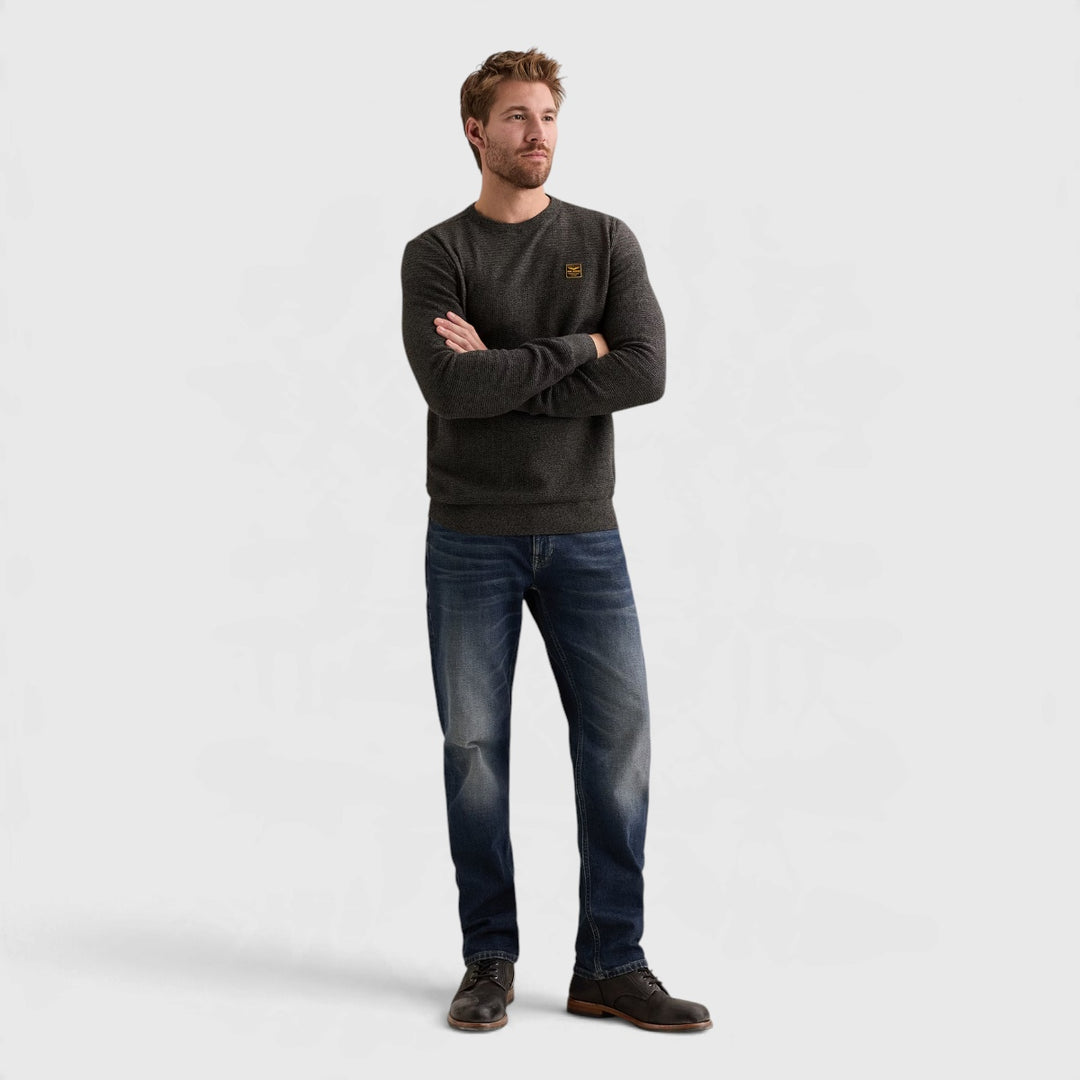 PKW2610300-9067 PME Legend Trui Cotton Mouliné Jet Black / Zwart