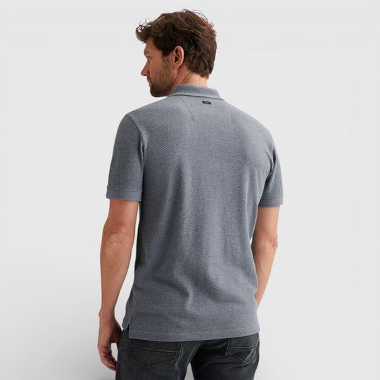 PPSS2602856-5106 PME Legend Polo Popcorn Jersey Folkstone Grey / Blauw Grijs