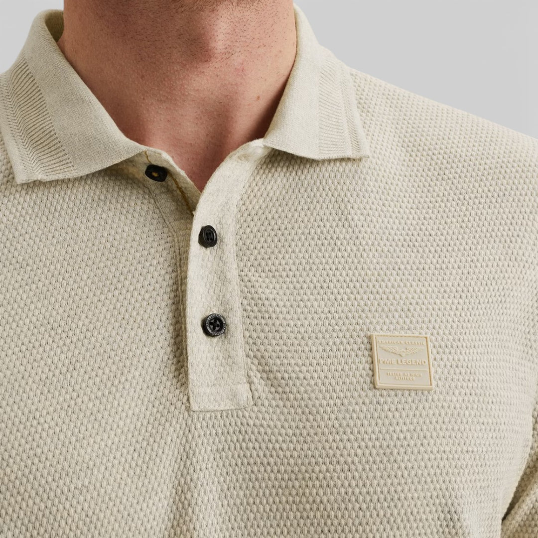 PPSS2602856-7013 PME Legend Polo Popcorn Jersey Bone White / Wit