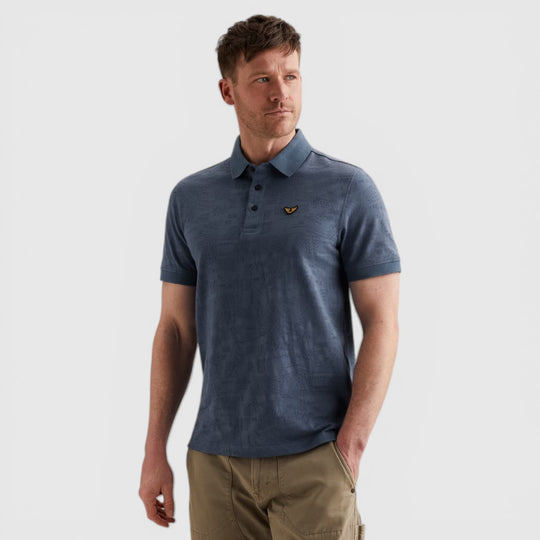 PPSS2603883-5052 PME Legend Polo Jacquard jersey Misty Water / Blauw