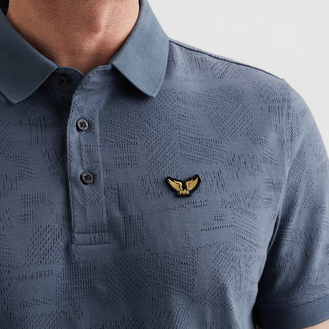 PPSS2603883-5052 PME Legend Polo Jacquard jersey Misty Water / Blauw