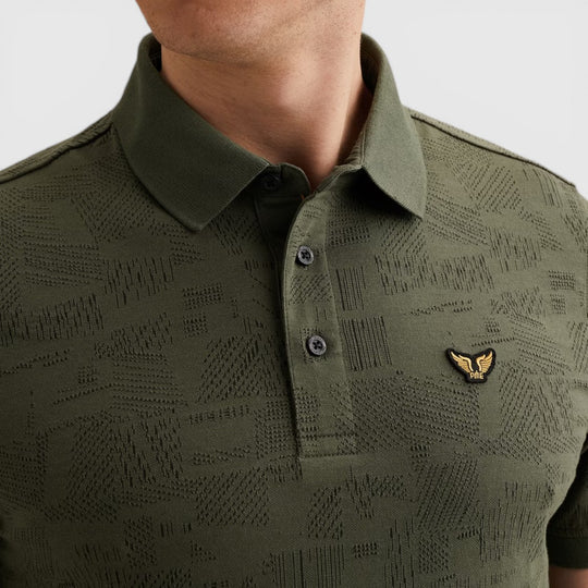 PPSS2603883-6150 PME Legend Polo Jacquard jersey Thyme / Groen