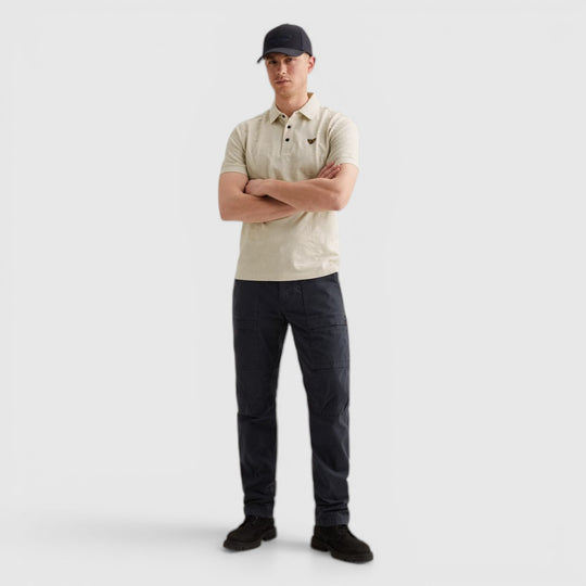 PPSS2603883-7013 PME Legend Polo Jacquard jersey Bone White / Beige